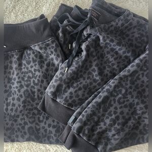 Victoria's secret cropped sweatshirt with jogger sweatpants corset animal print